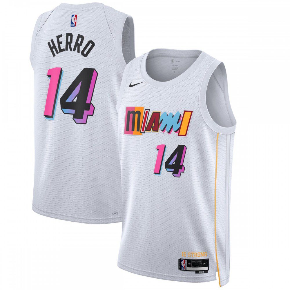 Tyler Herro Miami Heat Unisex 2022/23 Swingman Jersey - City Edition - White-Pro Kit Vault | Brand New 26/27 Sports Jerseys